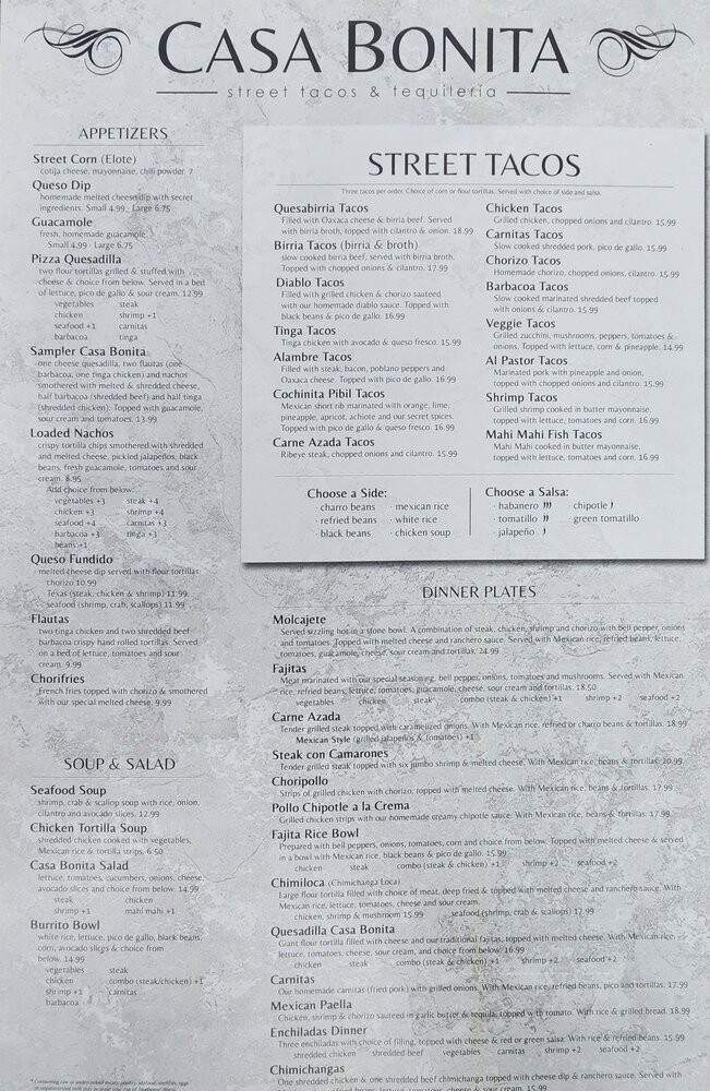 Casa Bonita - North Royalton, OH menu_pic