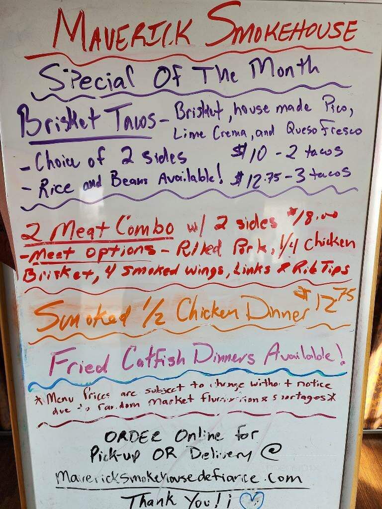 Maverick Smokehouse - Defiance, OH menu_pic
