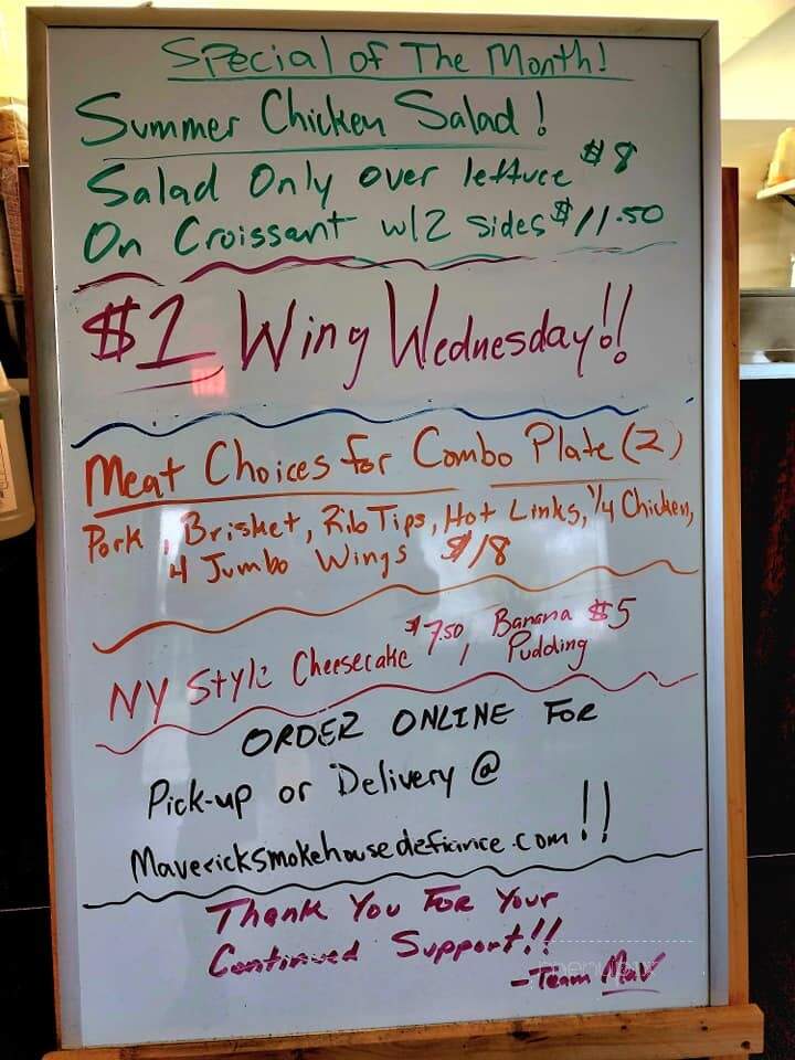Maverick Smokehouse - Defiance, OH menu_pic