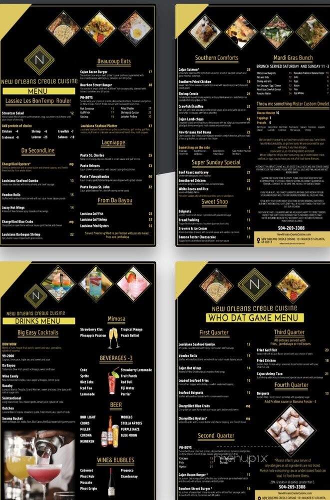 New Orleans Creole Cuisine - Atlanta, GA menu_pic