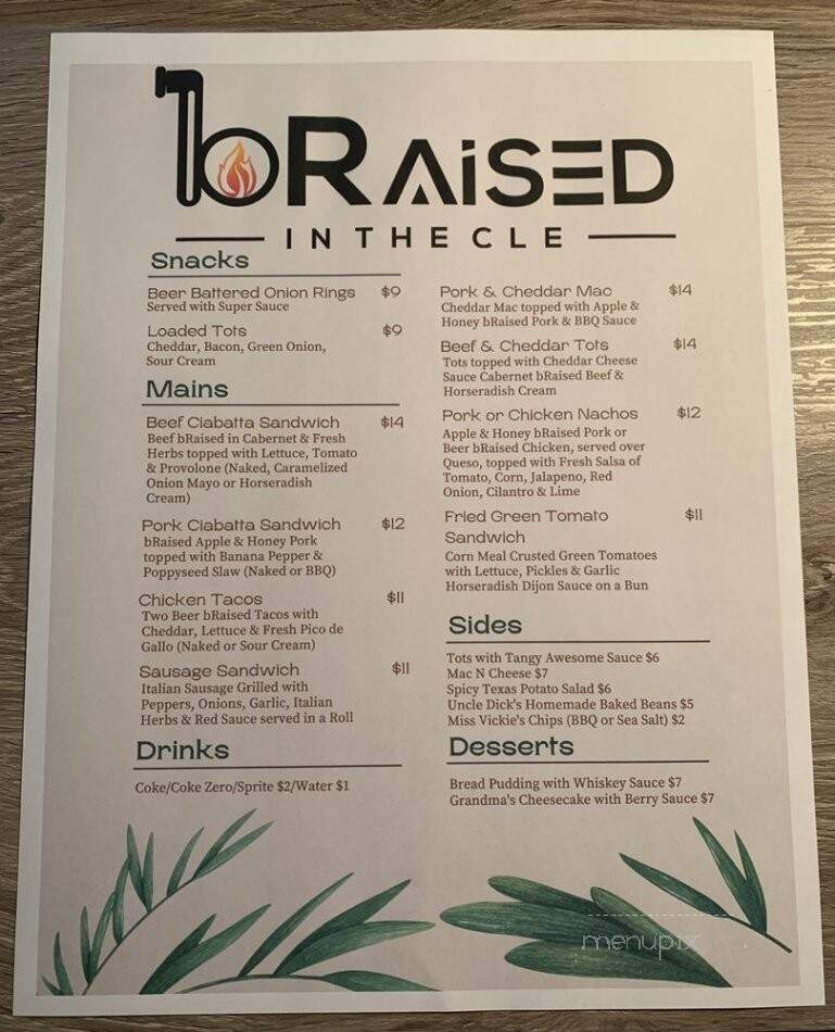Braised In the CLE Food Truck - Elyria, OH menu_pic