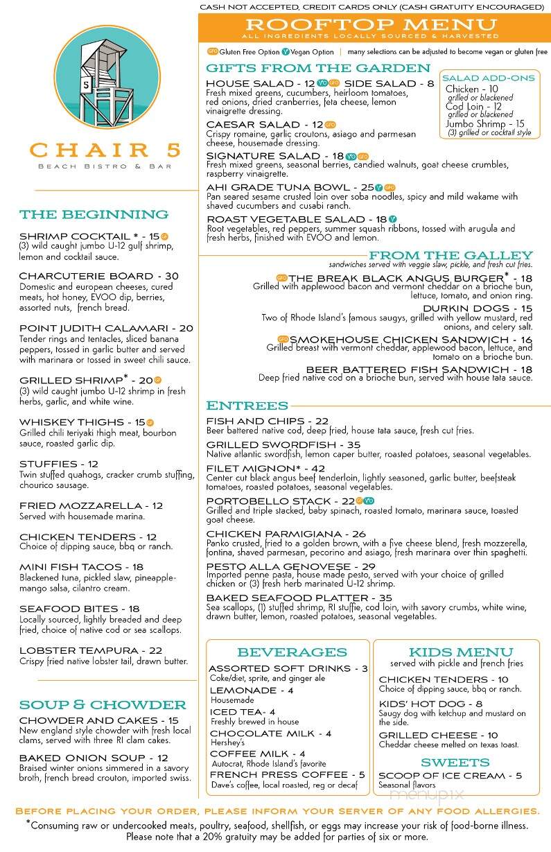 Chair 5 - Narragansett, RI menu_pic