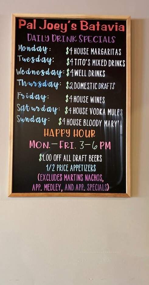 Pal Joey's Restaurant & Bar - Batavia, IL menu_pic