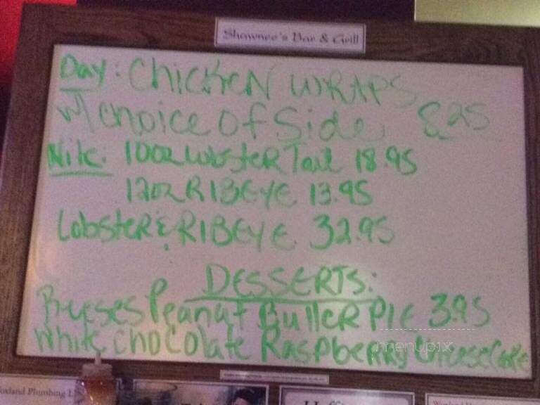 Shawnee's Bar & Grill - Rushford, MN menu_pic