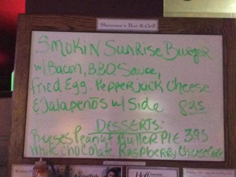Shawnee's Bar & Grill - Rushford, MN menu_pic