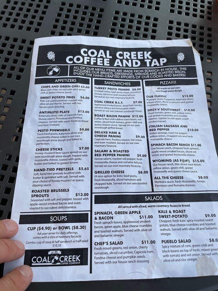 Coal Creek Tap - Laramie, WY menu_pic