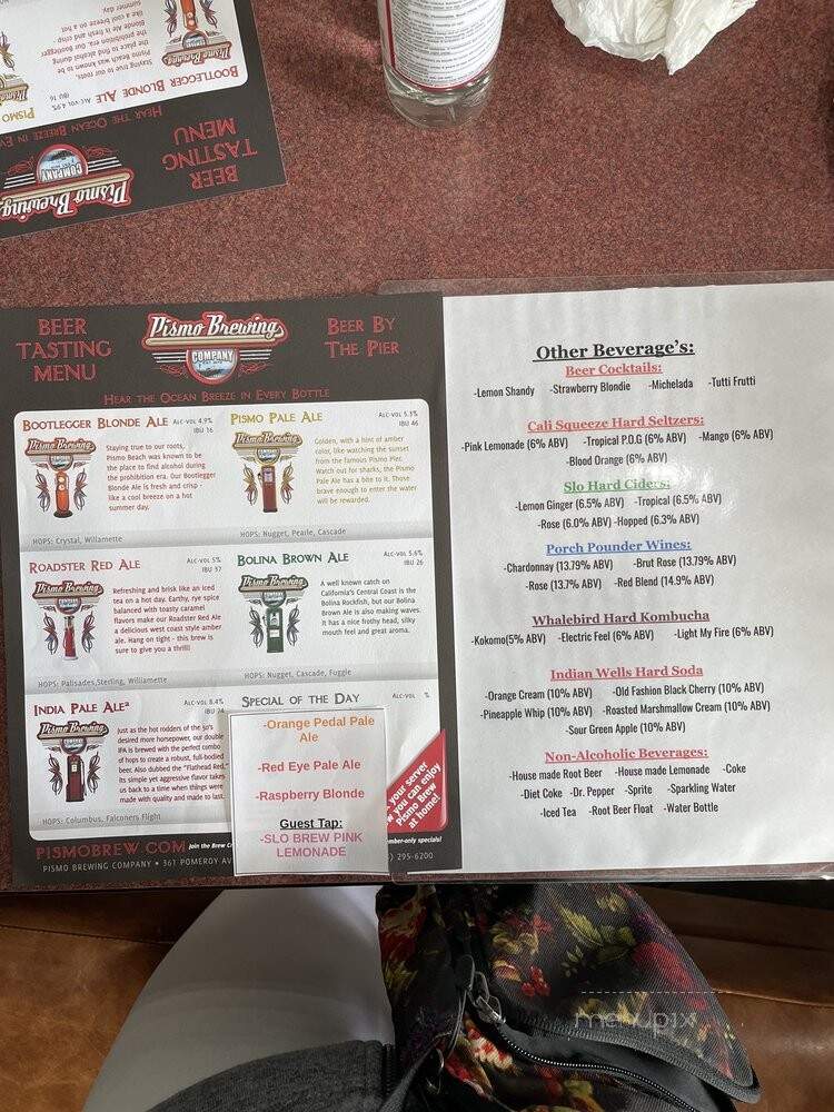 Pismo Brewing Company - Pismo Beach, CA menu_pic