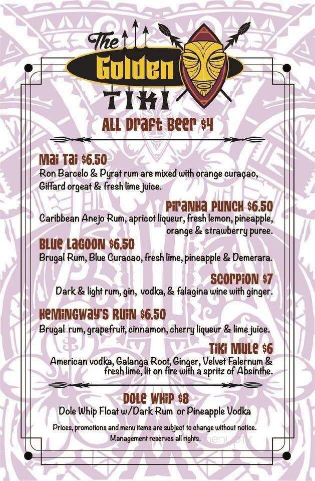 The Golden Tiki - Las Vegas, NV menu_pic