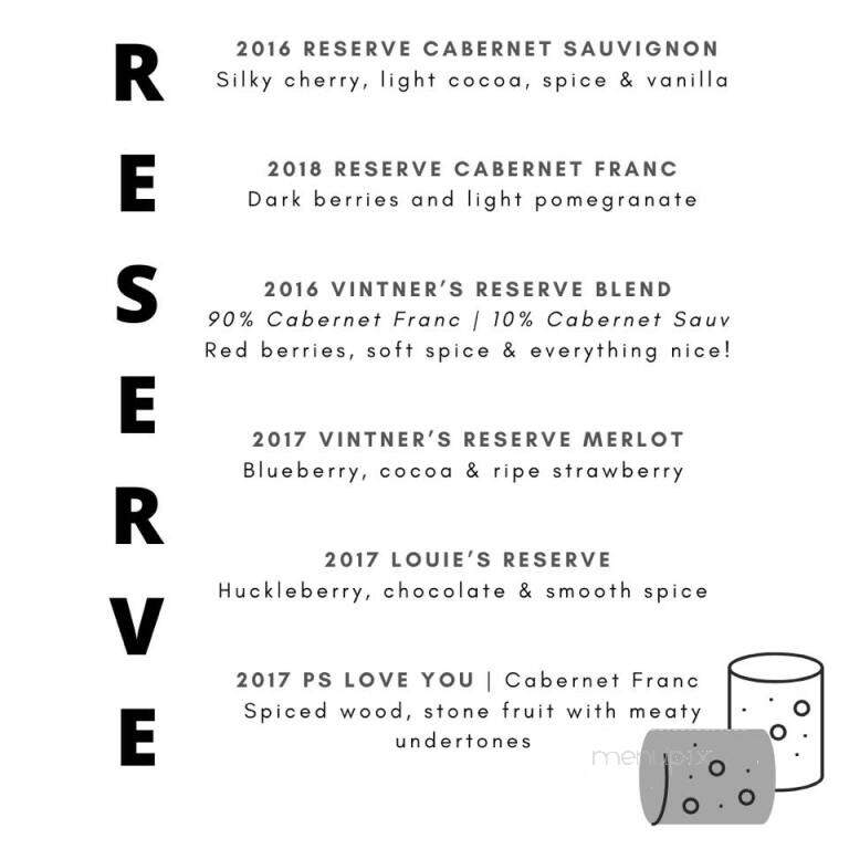 Icicle Ridge Winery - Peshastin, WA menu_pic