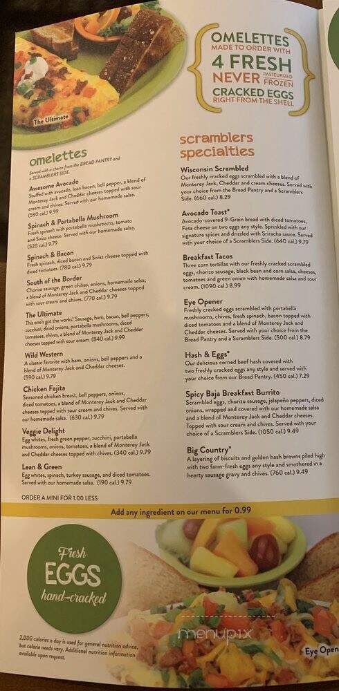 Scrambler Marie's - Findlay, OH menu_pic