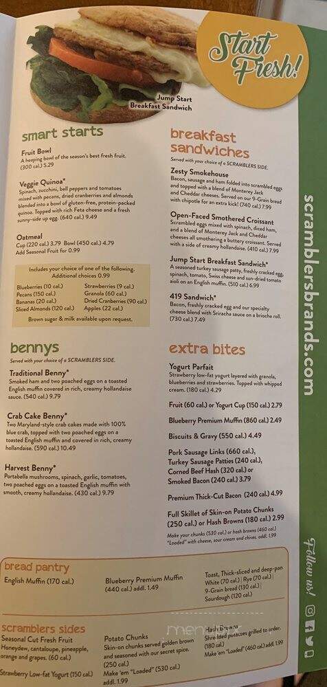 Scrambler Marie's - Findlay, OH menu_pic