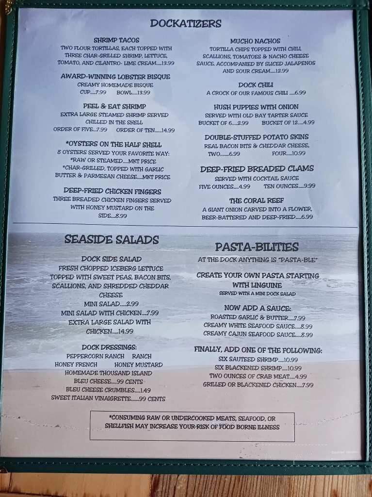 Dock - Enon, OH menu_pic