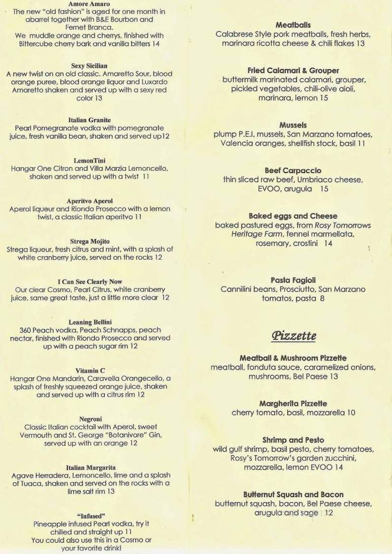 Angelina's Ristorante - Bonita Springs, FL menu_pic