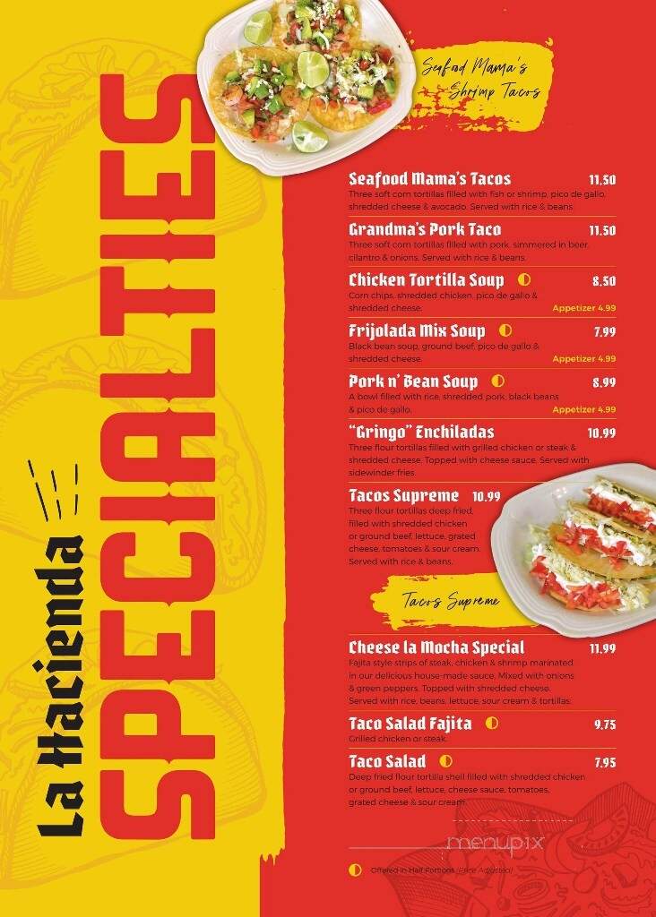 La Hacienda - Fort Scott, KS menu_pic