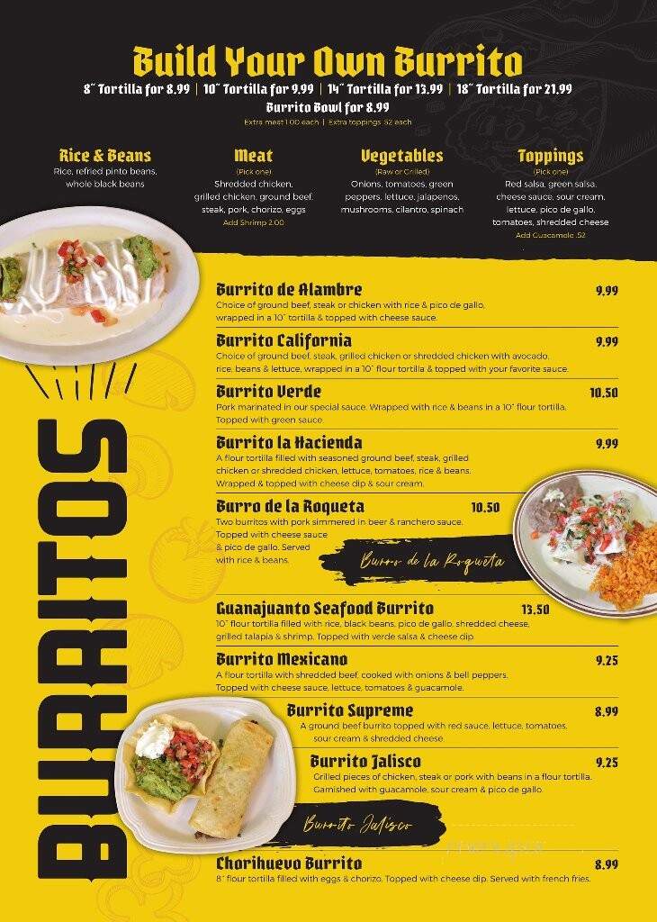 La Hacienda - Fort Scott, KS menu_pic