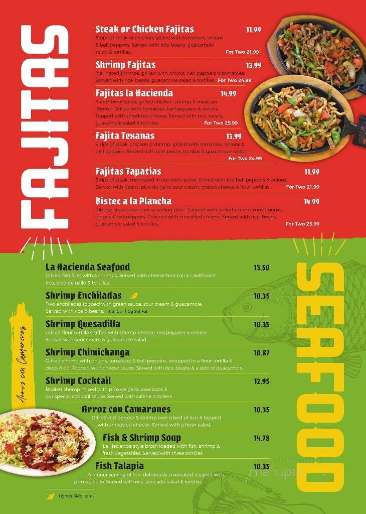 La Hacienda - Fort Scott, KS menu_pic