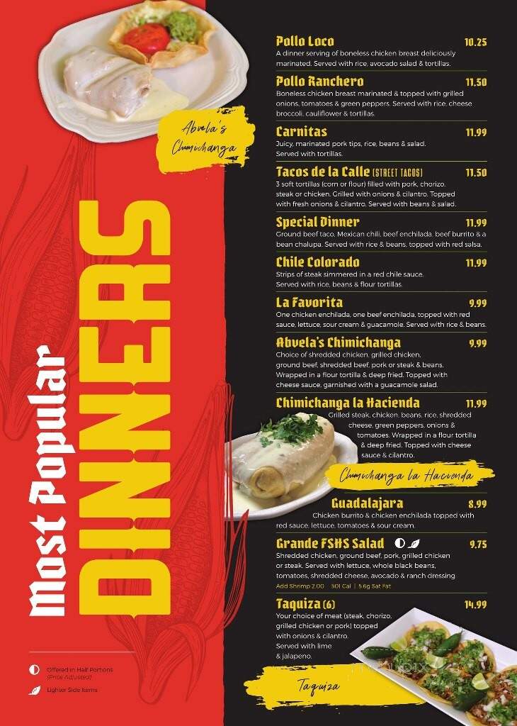 La Hacienda - Fort Scott, KS menu_pic