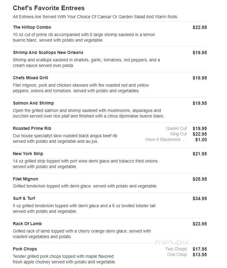 Hilltop Restaurant - Mullica Hill, NJ menu_pic