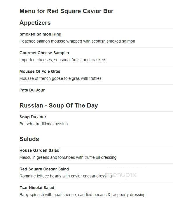 Red Square Restaurant & Caviar Bar - Rehoboth Beach, DE menu_pic