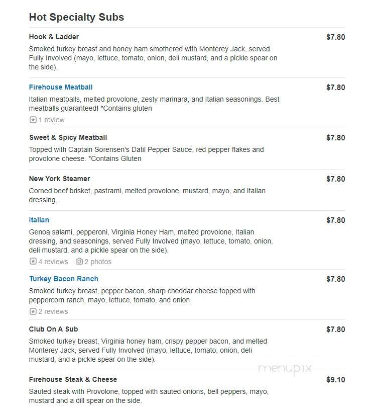 Firehouse Subs - Maplewood, MN menu_pic