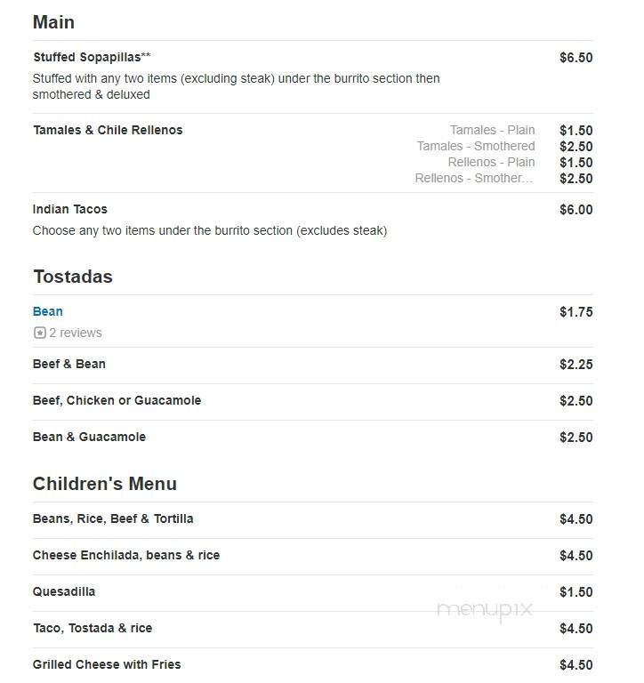 Santiago's Mexican - Fort Morgan, CO menu_pic