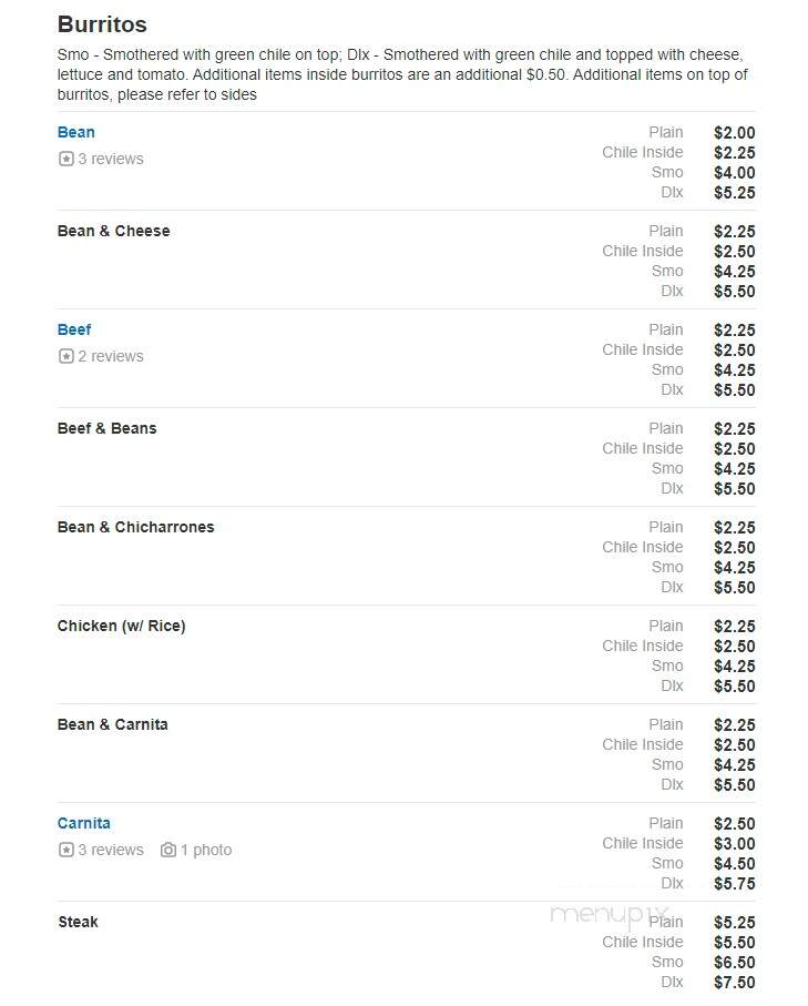 Santiago's Mexican - Fort Morgan, CO menu_pic