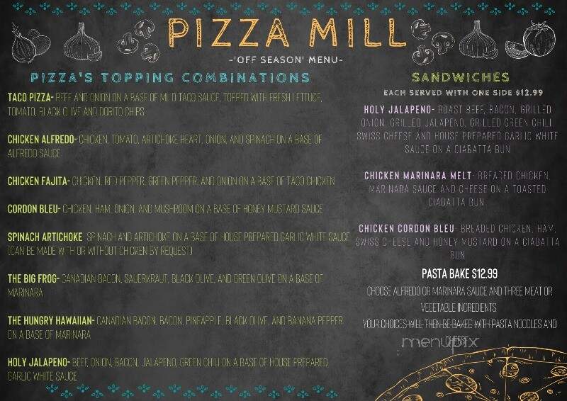 Pizza Mill - Custer, SD menu_pic