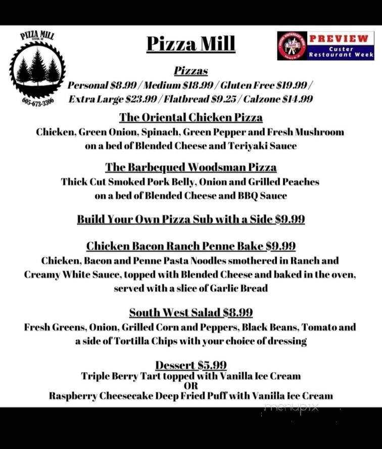 Pizza Mill - Custer, SD menu_pic