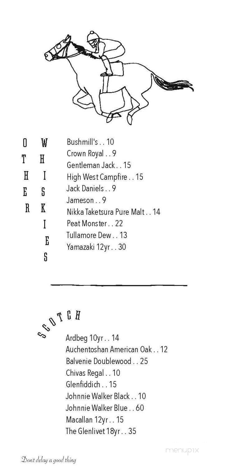 Jockey Silks Bourbon Bar - Louisville, KY menu_pic