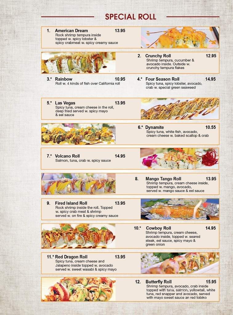 Taku Japanese Steak House - Kokomo, IN menu_pic