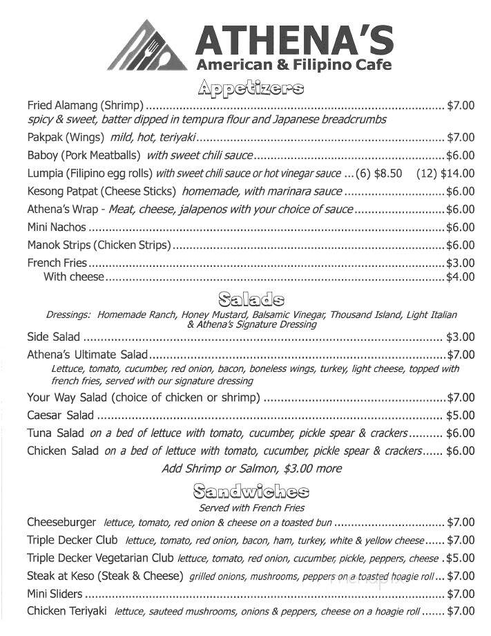 Athena's - Myrtle Beach, SC menu_pic