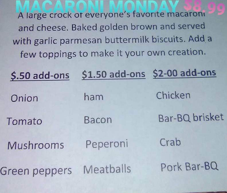 Benny's Pub - Hagerstown, MD menu_pic