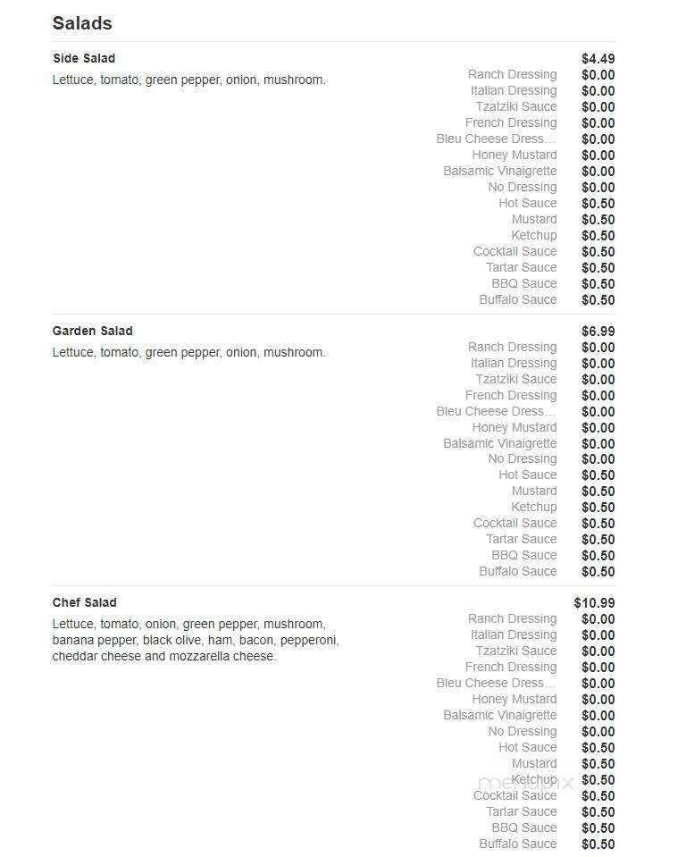 Alexanders Pizza & Subs - Mount Pleasant, PA menu_pic