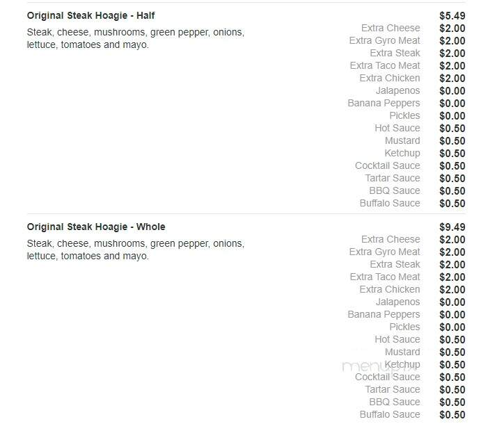 Alexanders Pizza & Subs - Mount Pleasant, PA menu_pic