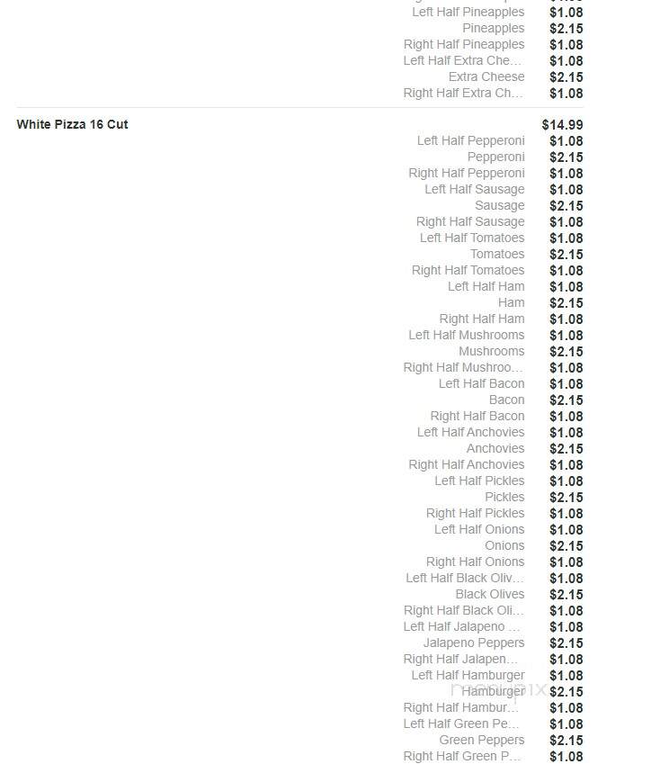 Alexanders Pizza & Subs - Mount Pleasant, PA menu_pic