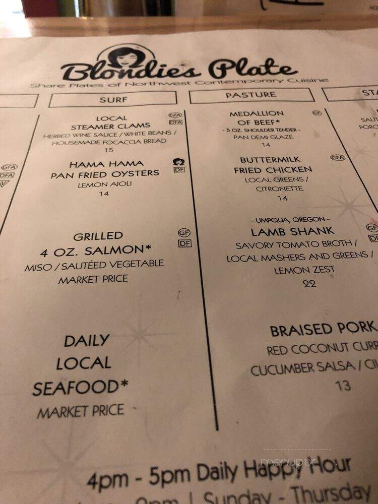 Blondie's Plate - Sequim, WA menu_pic