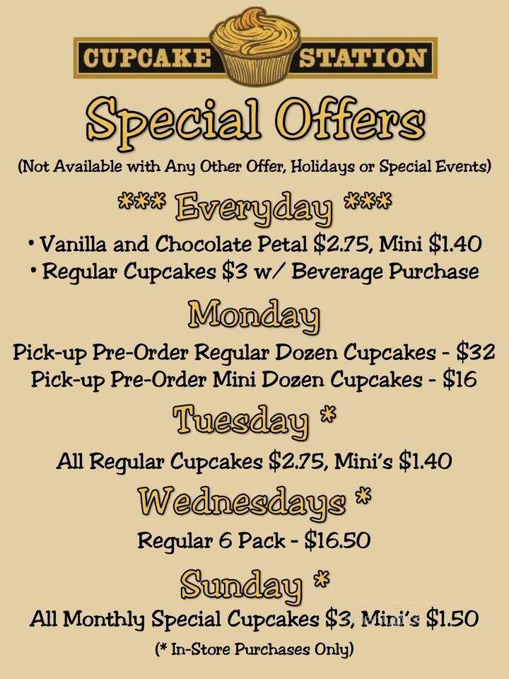 Cupcake Station - Plymouth, MI menu_pic