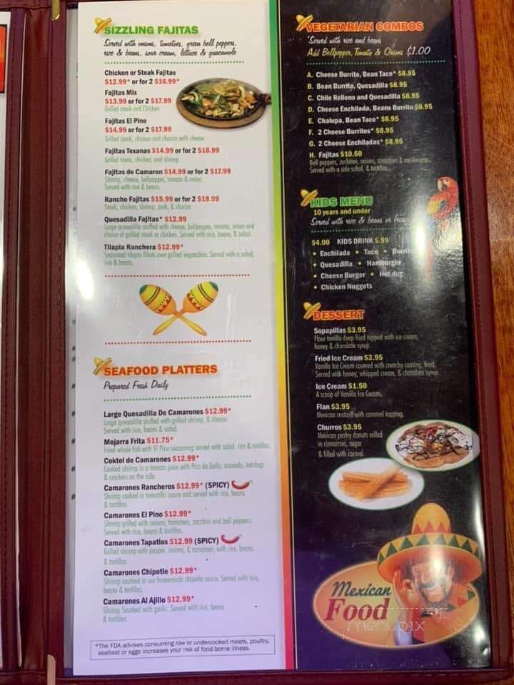 El Pino - Fredericksburg, VA menu_pic