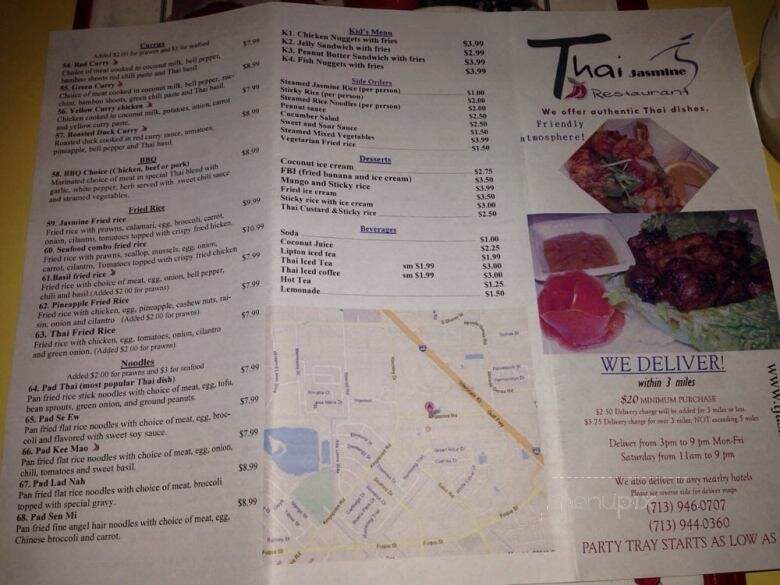 Thai Jasmine - Houston, TX menu_pic