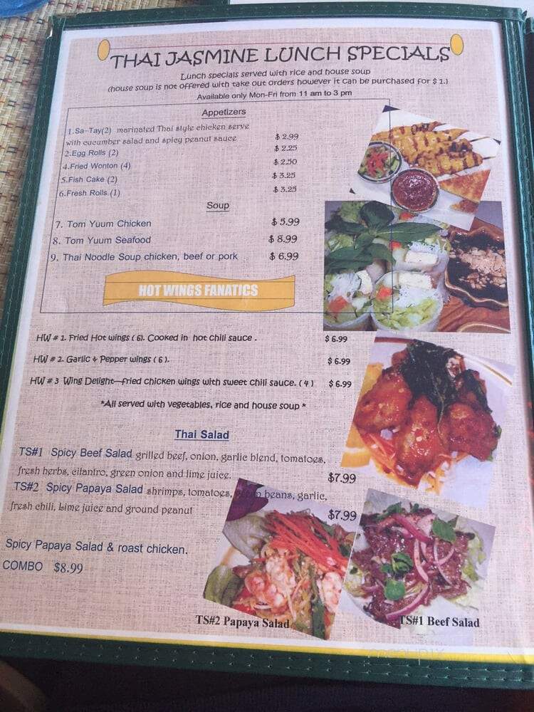 Thai Jasmine - Houston, TX menu_pic