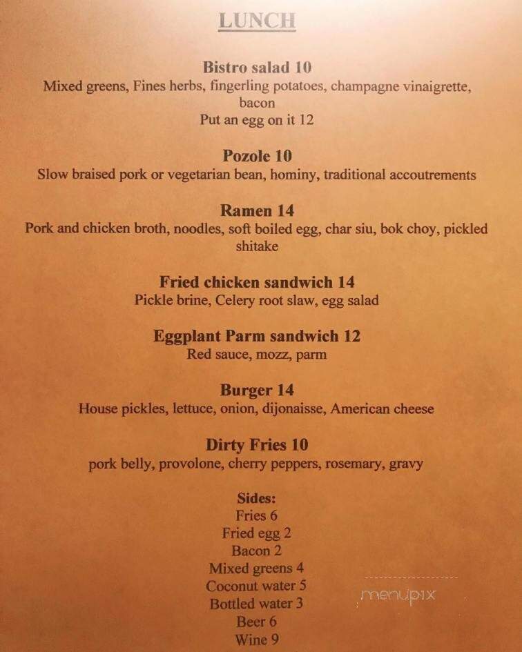 Snowed Inn Sleigh Company - Park City, UT menu_pic