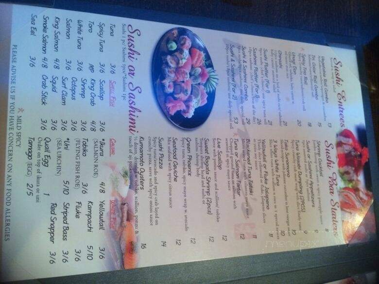 Wing's Asian Fusion Bistro - Vernon Township, NJ menu_pic