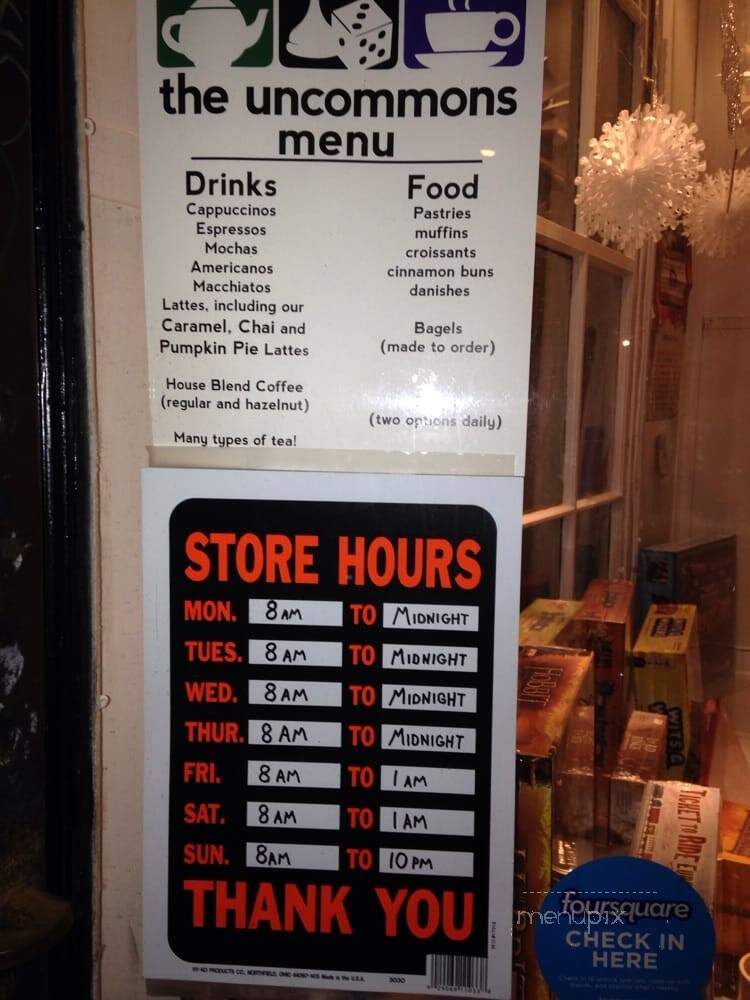 Uncommons - New York, NY menu_pic
