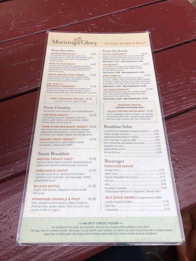Morning Glory Cafe - Phoenix, AZ menu_pic