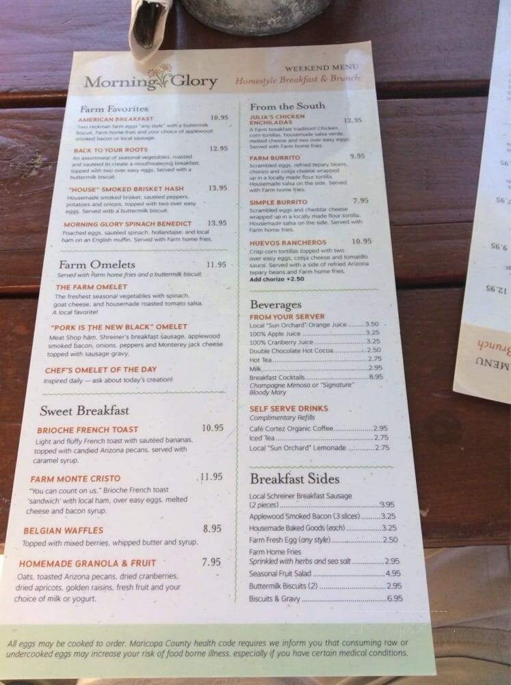 Morning Glory Cafe - Phoenix, AZ menu_pic