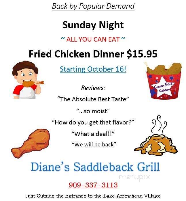 Saddleback Grill - Lake Arrowhead, CA menu_pic