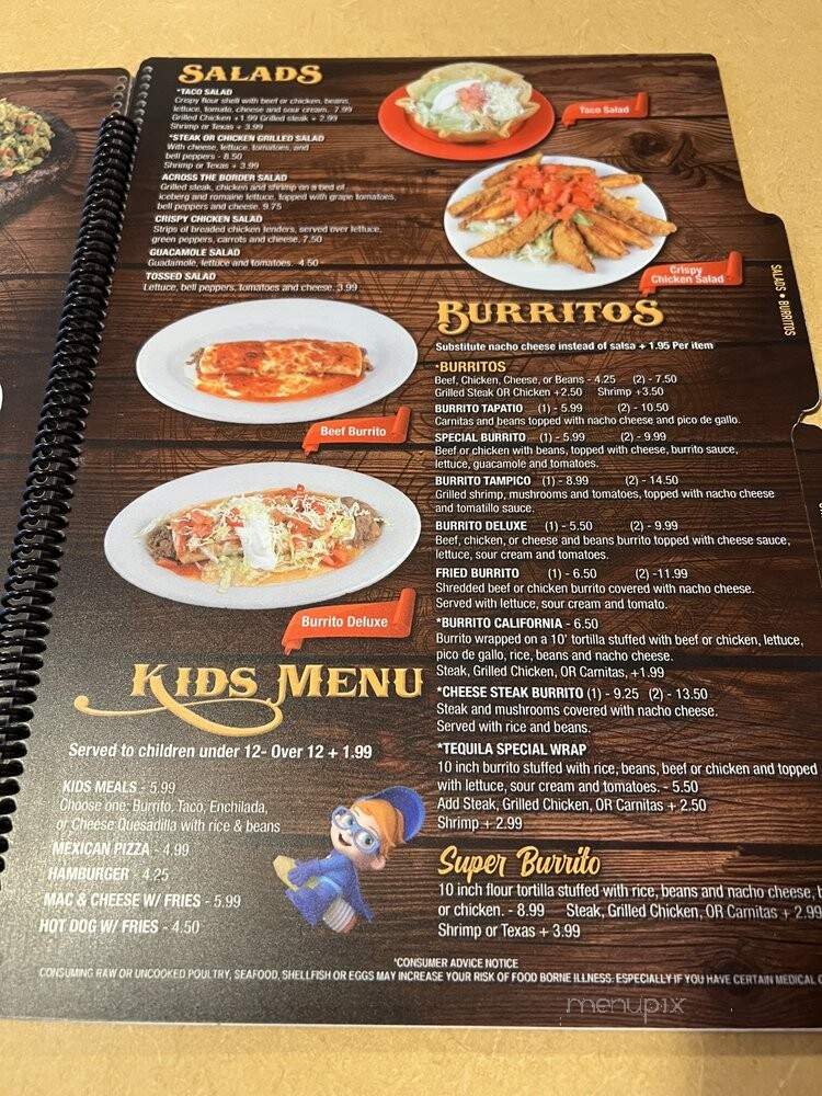 Tequila Mexican Restaurant - Hiram, GA menu_pic