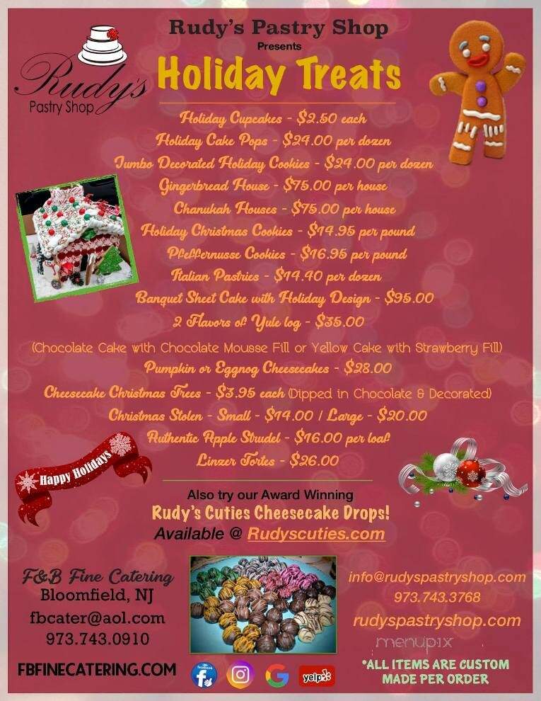 Rudy's Pastry Shop - Bloomfield, NJ menu_pic
