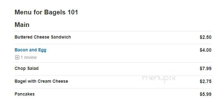 Bagels 101 - Middle Island, NY menu_pic