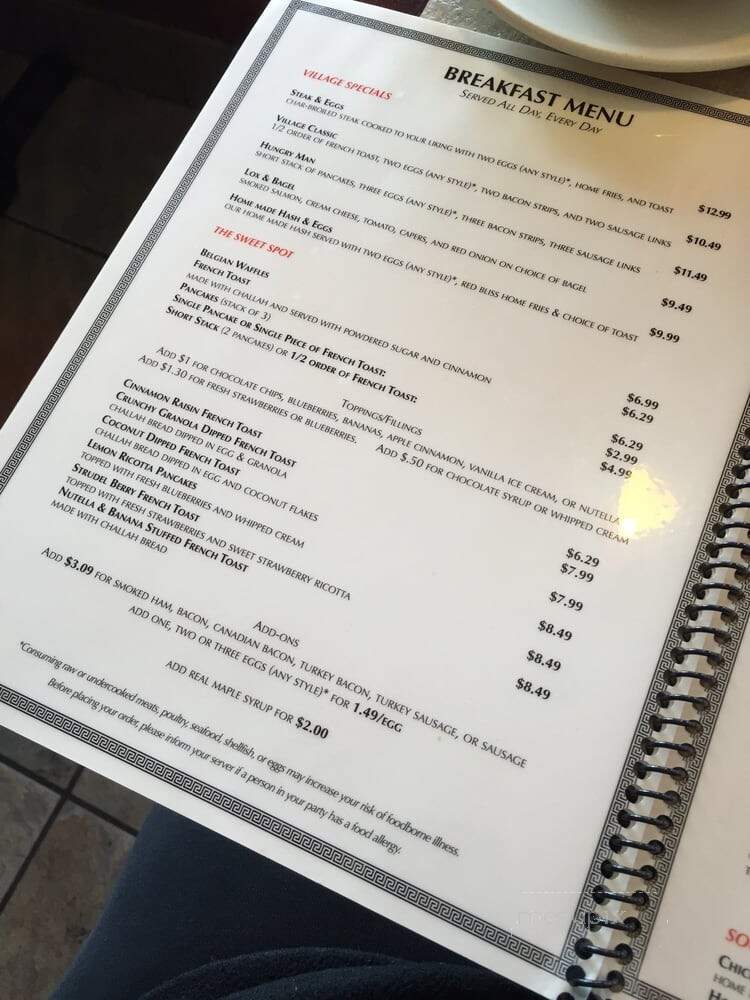 Village Cafe - Newton, MA menu_pic